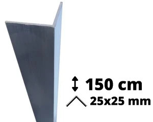 Narożnik ochronny aluminiowy 150 cm 25x25 mm