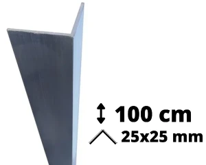 Narożnik ochronny aluminium 100 cm 25x25 mm