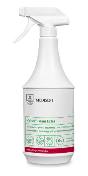 Pianka do mycia i dezynfekcji Medisept i Velox Foam Extra 1 litr