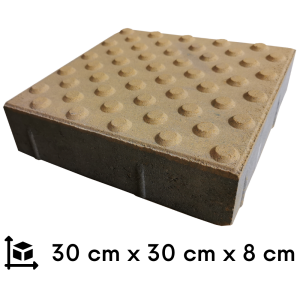 Płytka ostrzegawcza integracyjna żółta 30 x 30 cm - gr. 8 cm