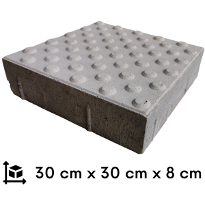 Płytka integracyjna ostrzegawcza biała 30 x 30 cm - gr. 8 cm