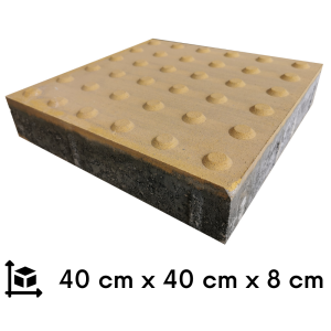 Płytka integracyjna ostrzegawcza żółta 40 x 40 cm - gr. 8 cm