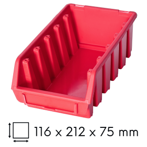 Kuweta warsztatowa długa 116x212x75mm czerwona Ergobox