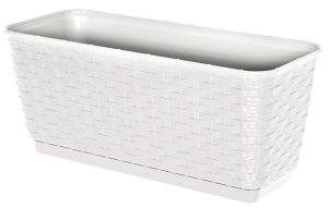 Doniczka rattan z podstawką biała 49cm Ratolla P