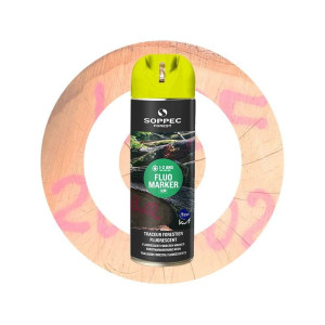 Farba Spray do znakowania drewna Fluo Marker 500ml żółty Soppec