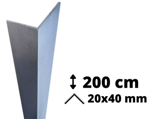 Narożnik aluminium 200 cm 20x40 mm
