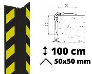 Narożnik ostrzegawczy gumowy 100 cm Flex