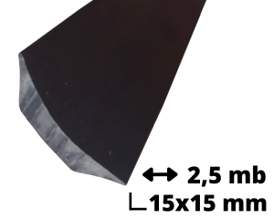 Profil wyobleniowy PVC czarny 15x15 mm 2,5 mb