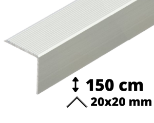 Narożnik schodowy ryfel aluminium 150 cm 2x2 cm