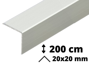 Narożnik schodowy ryfel aluminium 200 cm 2x2 cm
