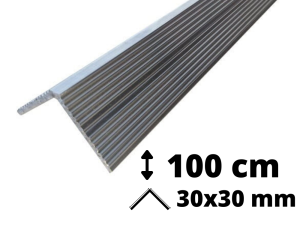 Narożnik schodowy ryfel aluminium 100 cm 3x3 cm