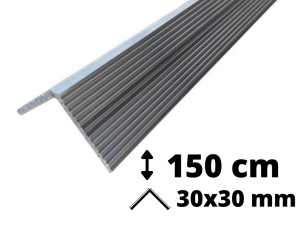 Narożnik schodowy ryfel aluminium 150 cm 3x3 cm