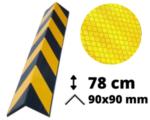 Narożnik gumowy odblaskowy żółto-czarny 78,5 cm