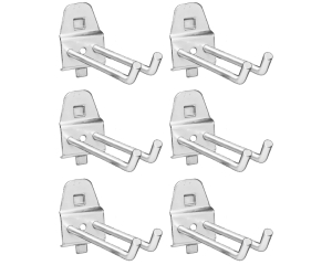 Haki podwójne duże metalowe zestaw 6 sztuk