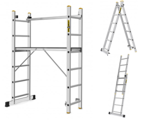 Aluminiowe rusztowanie drabinowe zestaw 3w1 PRO 2x6