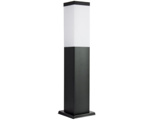 Lampa ogrodowa czarna słupek kwadrat 45cm Inox SS802-450 BL