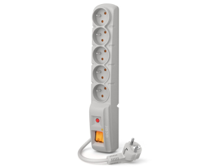 Listwa zasilająca przeciwprzepięciowa 5 gniazd 1,5m szara ACAR F5