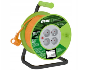 Przedłużacz bębnowy do ogrodu 20m 4 gniazda pomarańczowy Acar