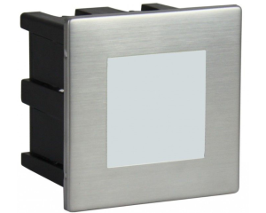 Lampa ogrodowa wpuszczana w ścianę kwadratowa 8x8cm Inox F 04