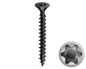 Wkręt uniwersalny 3x30 mm czarny stożkowy SPAX TX - 200 szt