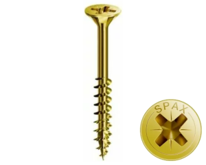 Wkręt uniwersalny 4x60 mm żółty krzyżowy PZ SPAX - 500 szt