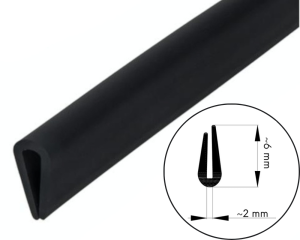 Uszczelka krawędziowa czarna 6x2 mm