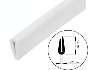 Uszczelka krawędziowa biała 6x2 mm