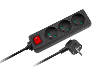 Przedłużacz listwa zasilająca 3 gniazda 5m włącznik Rebel URZ3197-5B