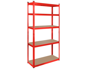 Regał magazynowy metalowy 180x90x40 cm czerwony Rebel
