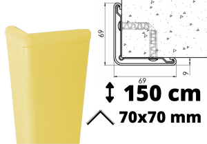 Narożnik PVC + rdzeń aluminium 150 cm ConvexAL Piasek Morski