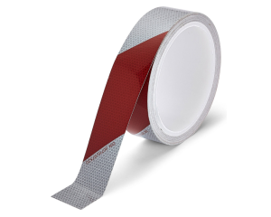 Taśma odblaskowa intensywna 50 mm x 5 m biało-czerwona