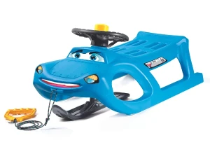 Sanki dla dzieci niebieski samochód z kierownicą Zigi-Zet Control