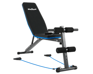 Ławka treningowa skośna z blokadą nóg i gumami Rebel Active