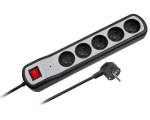 Przedłużacz listwa elektryczna 5 gniazd 5 m z przełącznikiem Rebel URZ3063-5W