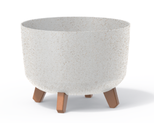 Doniczka okrągła biała 29 cm Prosperplast Gracia Eco Wood