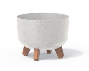Doniczka okrągła biała 23,8 cm Prosperplast Gracia Eco Wood