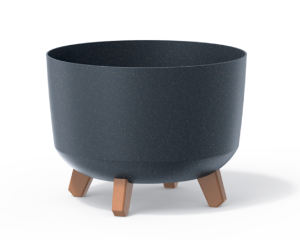 Doniczka okrągła antracyt 29 cm Prosperplast Gracia Eco Wood
