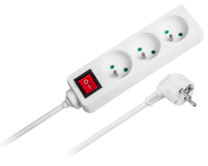 Przedłużacz listwa elektryczna 3 gniazda 3 m włącznik Rebel URZ3195-3-B