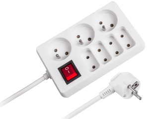 Przedłużacz elektryczny listwa 7 gniazd 1,5 m włącznik Rebel URZ3053-1.5