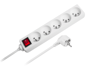 Przedłużacz listwa zasilająca 5 gniazd 3 m włącznik Rebel URZ3032-3B
