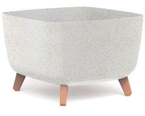 Donica kwadratowa 39 cm biała Prosperplast Gracia Square ECO Wood