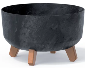 Donica okrągła antracyt 28,5 cm Prosperplast Gracia Low Beton Effect