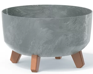 Donica okrągła na nóżkach szara 28,5 cm Gracia Low Beton Effect