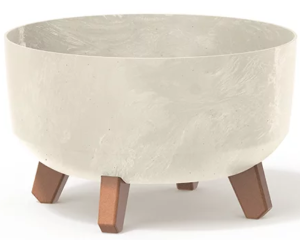 Doniczka okrągła kremowa 28,5 cm Gracia Low Beton Effect