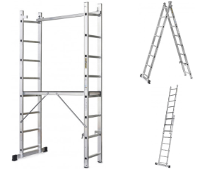 Rusztowanie drabinowe z podestem zestaw 3 w 1 PRO 2 x 8