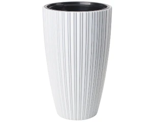 Donica wysoka biała 48 cm Form-Plastic Mika Slim