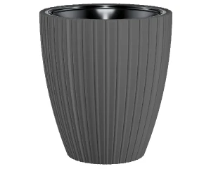 Donica okrągła antracyt 29 cm Form-Plastic Mika