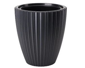Donica okrągła czarna 38,5 cm Form-Plastic Mika