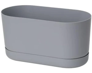 Doniczka podłużna z podstawką szara 27 cm Form-Plastic Satina