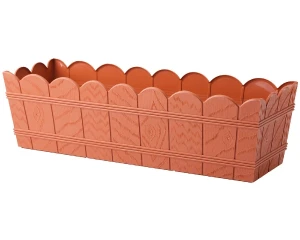 Doniczka podłużna drewnopodobna 55 cm terakota